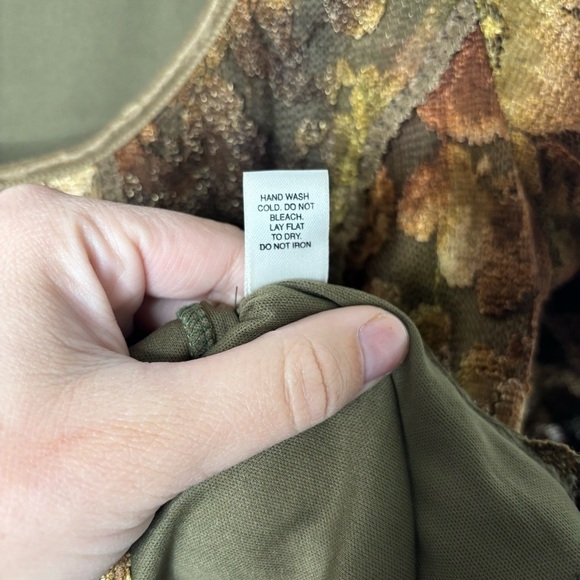 Cato Sheer Floral Lace Mesh Top Women’s S Brown Green Gold Lined Body Fairy Y2K - Picture 8 of 10